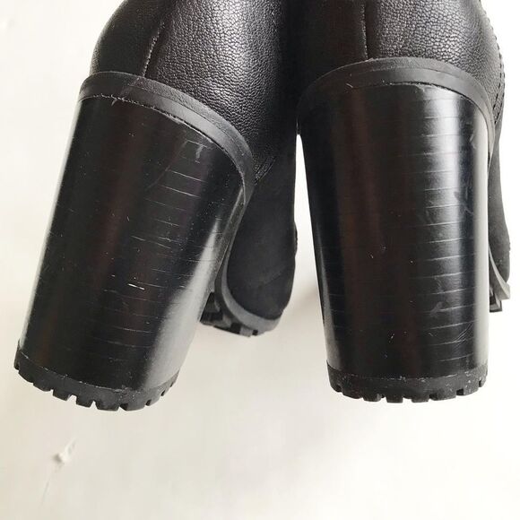 Sam Edelman black leather lace up platform boots size 8.5 - Picture 9 of 10